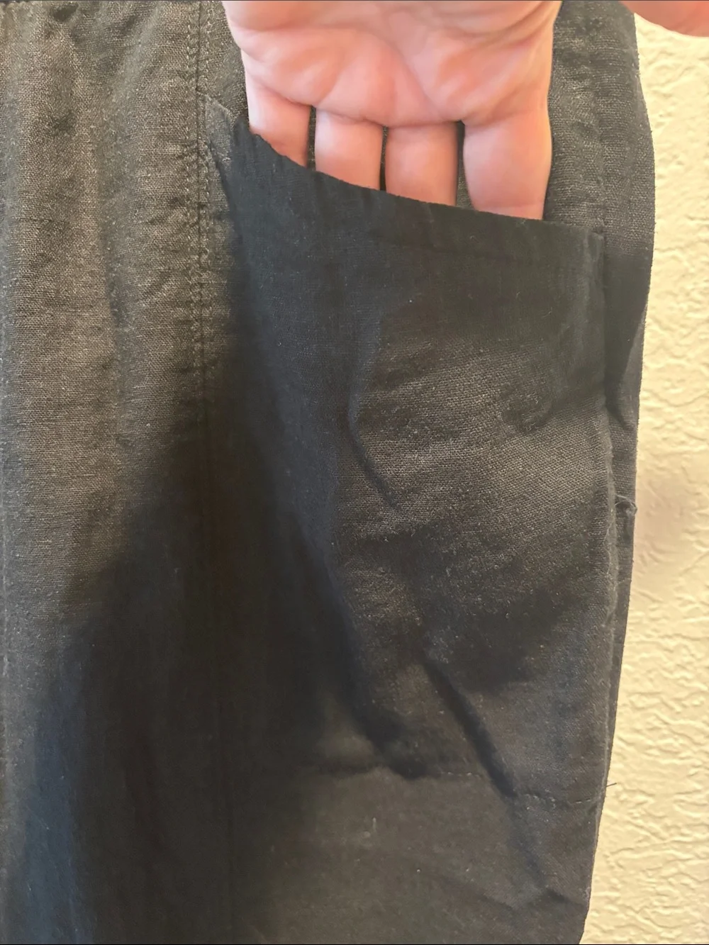Old Navy Women’s Linen Black Elastic Waist Pants L